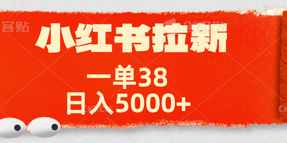 小红书拉新项目，一单38元！日入5000+【揭秘】-瑞创网