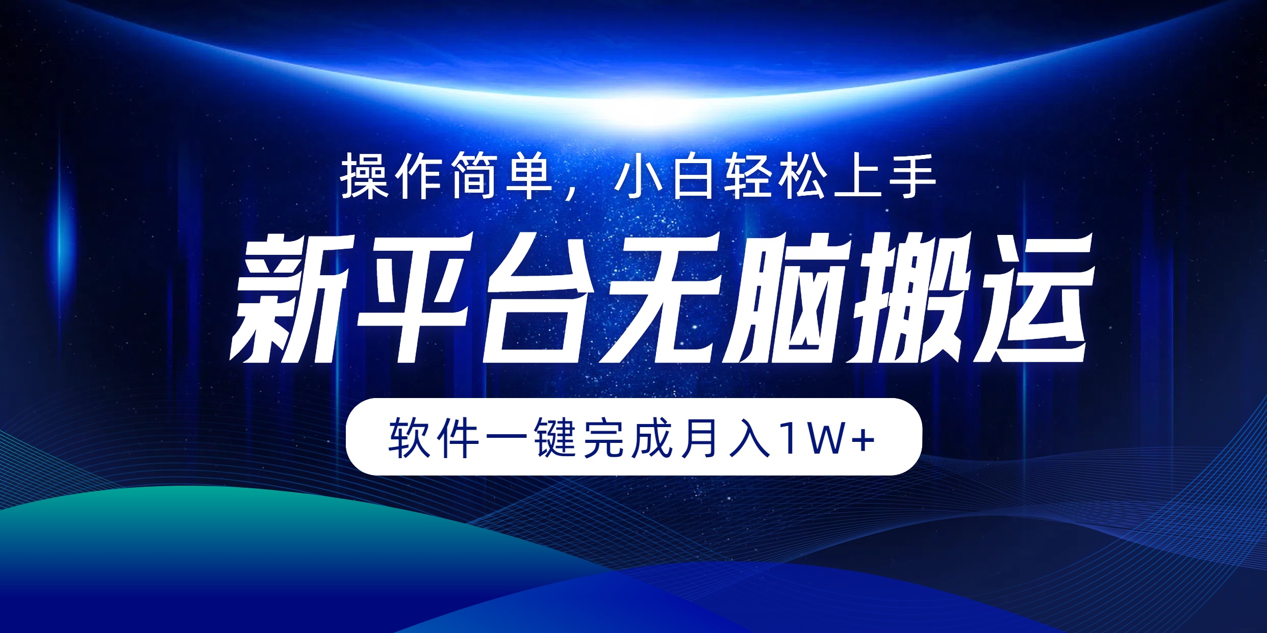 新平台无脑搬运月入1W+软件一键完成，简单无脑小白也能轻松上手-瑞创网