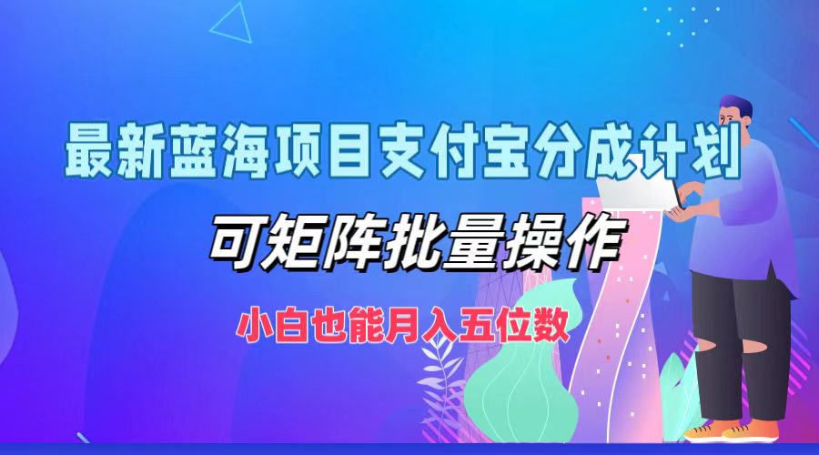 最新蓝海项目支付宝分成计划，小白也能月入五位数，可矩阵批量操作-瑞创网