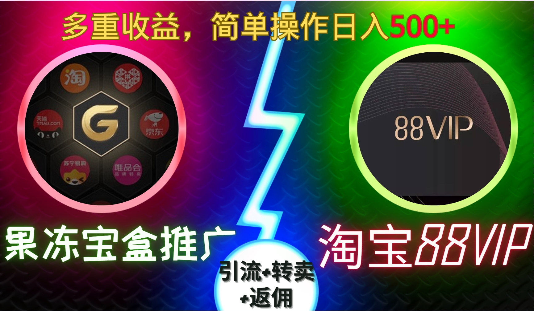 果冻宝盒推广88VIP，引流+转卖+返佣，多重收益，简单操作日入500+-瑞创网