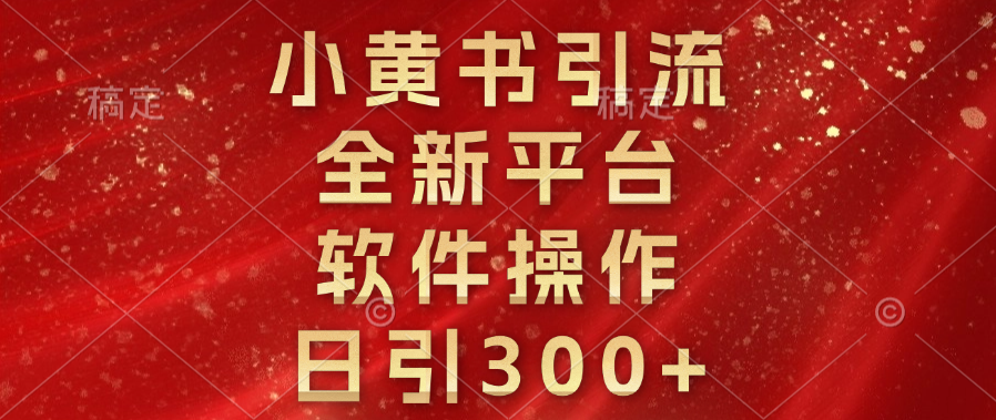 小黄书引流，全新平台，软件操作，日引300+-瑞创网