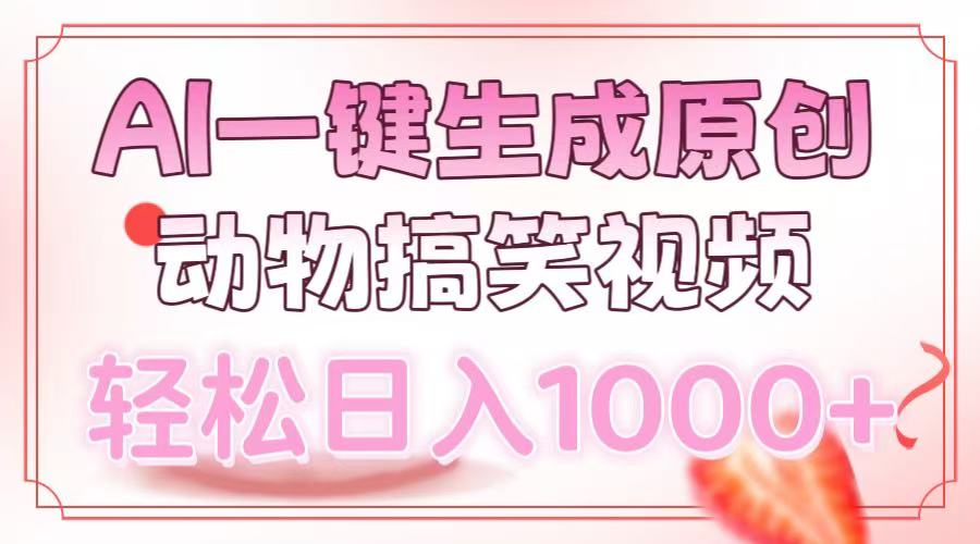 AI一键生成原创动物搞笑视频，轻松日入1000+-瑞创网