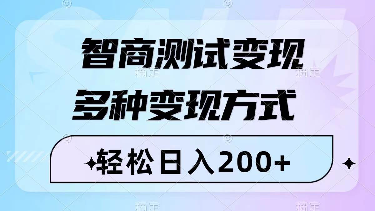 智商测试变现，轻松日入200 ，几分钟一个视频，多种变现方式（附780G素材）-瑞创网