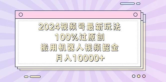 2024视频号最新玩法，100%过原创，搬用机器人视频掘金，月入10000+-瑞创网