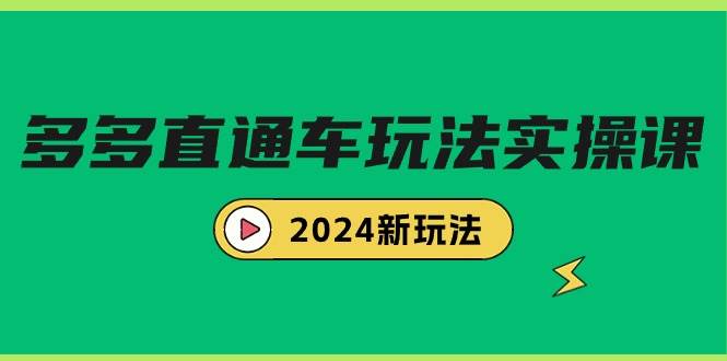 多多直通车玩法实战课，2024新玩法（7节课）-瑞创网