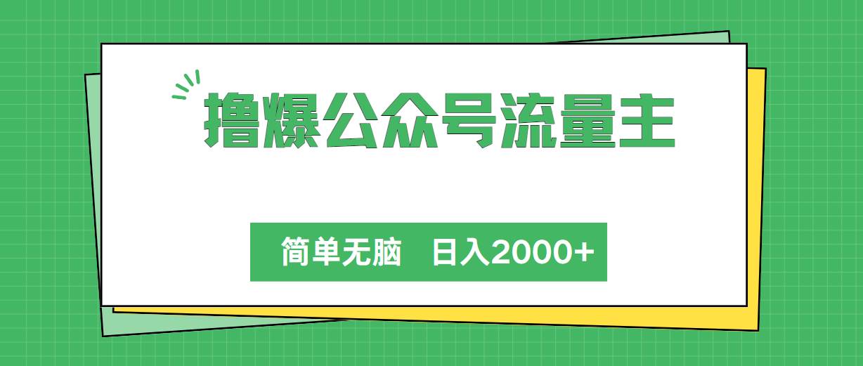 撸爆公众号流量主，简单无脑，单日变现2000+-瑞创网